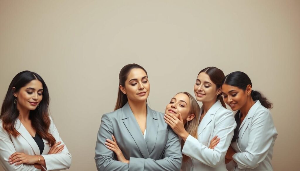 A team of skilled professionals, dressed in sleek, modern attire, stands before a backdrop of soothing, natural tones. The team members, with an air of expertise and compassion, focus intently on the facial rejuvenation process, utilizing cutting-edge technology from the renowned Eleven Clinic. Soft, even lighting illuminates their faces, conveying a sense of professionalism and trust. The scene exudes a tranquil, yet dynamic atmosphere, inviting the viewer to imagine the transformative experience of the clinic's specialized facial rejuvenation treatments.